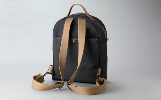 J-193】kii工房 帆布かばん 山型リュック 先染め黒 【高島屋