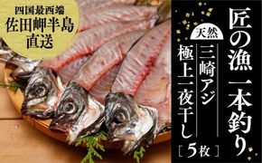 【一本釣り 匠の漁】天然三崎アジ一夜干しセット 5枚＜海鮮 魚 愛媛 伊方＞