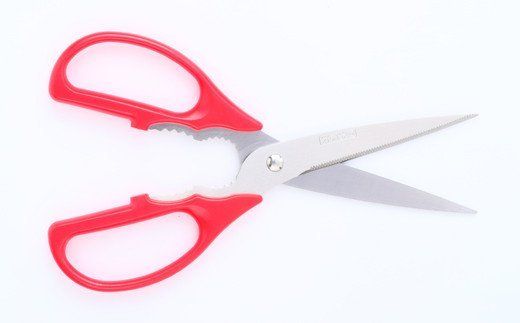 H8-123 ロングなキッチンハサミ 赤 TDK-11R