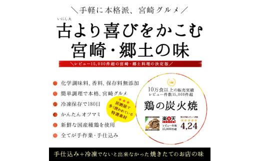 宮崎名物2種の鶏の炭火焼セット(合計30パック、2.7kg)_M032-001_01