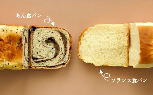 名前がないパン屋の食パン・ベーグル詰合せB／あん食パン、フランス食パン、ベーグル4種【22002】