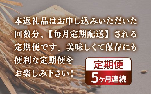 【定期配送5ヵ月】ホクレン ゆめぴりか 精米5kg（5kg×1） 