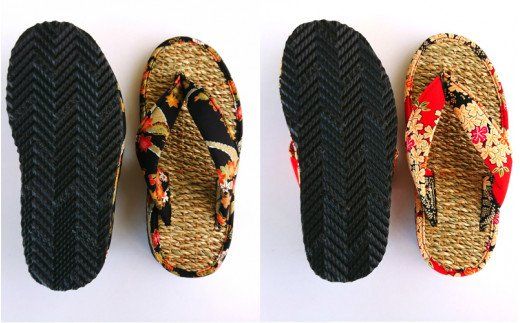 七島イで編んだ幅広ハナオ草履_1693R