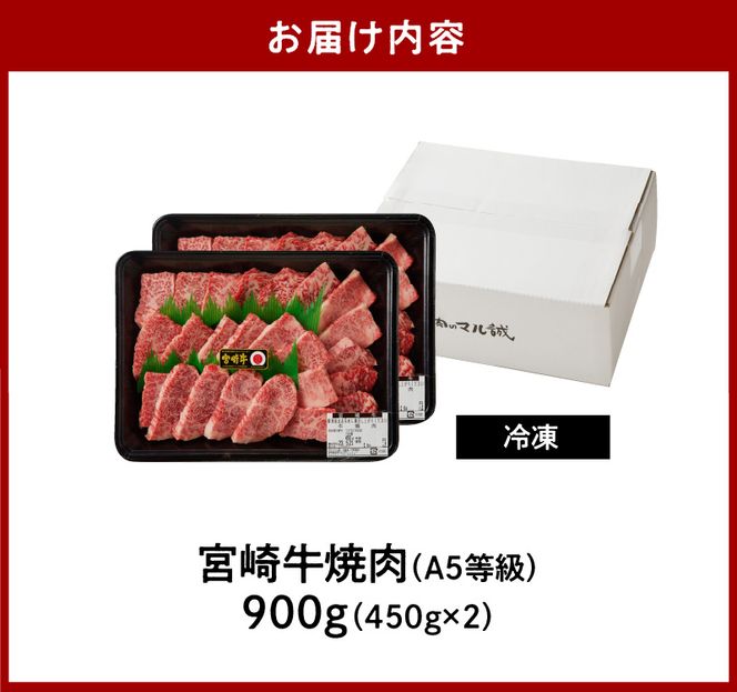 宮崎牛焼肉　900g(450g×2)（A5等級）　N061-ZB802