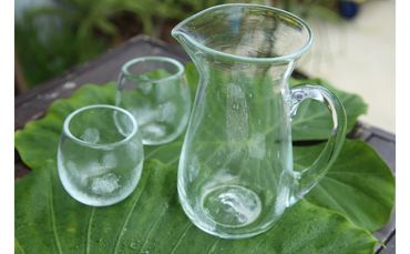 【琉球ガラス工房雫】水玉ピッチャー１個＆水玉タルグラス2個セット