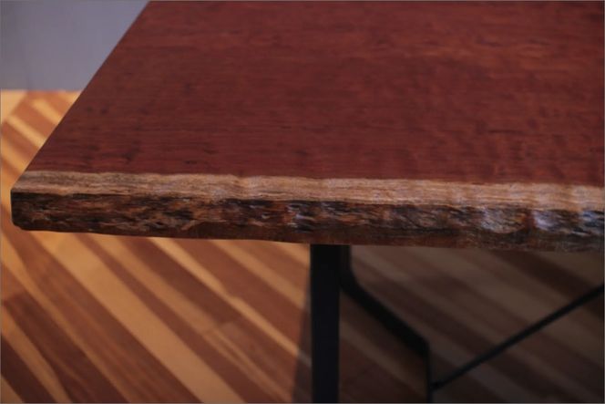 玉杢ブビンガ一枚板テーブル（3400×910×50mm）