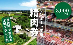 木城町　みやざきサンミート季穣　精肉券　3,000円分　K16_0102