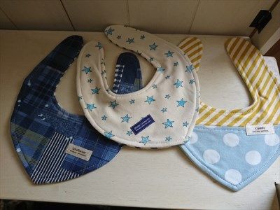 A-283 ハンドメイドのスタイ4枚セット（男の子向け）