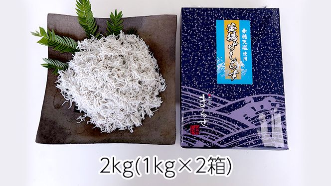 大津港水揚げの 釜揚げしらす 2kg ( 1kg × 2箱 ) （茨城県共通返礼品：北茨城市）しらす しらす丼 国内 北茨城市 水揚げ 新鮮 シラス 海鮮 冷凍 子ども カルシウム 減塩 ［CY002us］