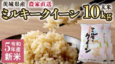 令和5年産 新米 茨城県産 国産 ミルキークイーン 玄米 10kg ( 5kg × 2 袋 ) 米 こめ コメ 農家 直送 こだわり お米 おこめ 茨城 [BG009ya]