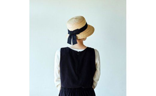 AN011-1 春日部市伝統工芸品 田中帽子店　女性用麦わら帽子　アンヌ　　　　　　頭囲59cm(UK-H008-NA-L)