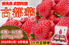 【定期便】苺のごほうび【古都華】270g×2パック 1月～3月発送 3ヶ月定期便 // いちご イチゴ 古都華 奈良 奈良県