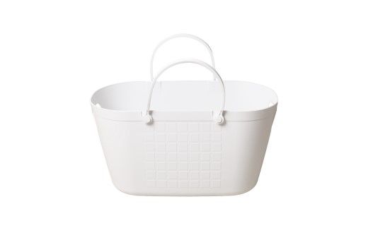 【エコマーク製品】トヨテックバスケット　同色（白・白）セット～洗濯カゴ・ランドリーバスケット・収納バッグ・かご～