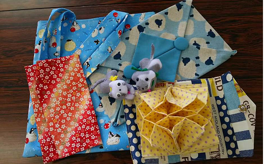 やまびこ小物手作りセット[思いやり型返礼品] マスコット ティッシュボックスカバー エコバッグ マイバッグ 手提げ ふくさ 福島県 田村市 N21-O12-01