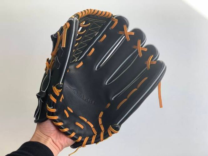 SAEKI　野球グローブ 【軟式・品番110】【ブラック】【Rオレンジ】【クリーム】