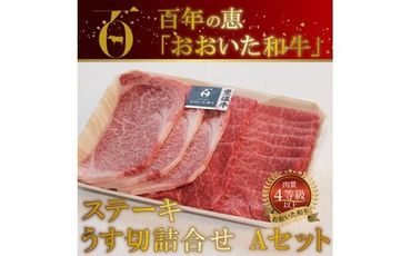 【A01063】 百年の恵 「おおいた和牛」 ステーキ・うす切詰合せ Aセット約700g