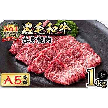 【鹿児島県産】徳重さんのA5黒毛和牛赤身焼肉(計1kg) b5-172
