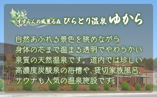 すずらんの風薫る森びらとり温泉『ゆから』１泊朝食付き２名様宿泊券 ふるさと納税 人気 おすすめ ランキング 宿泊券 温泉 北海道 平取町 送料無料 BRTC001