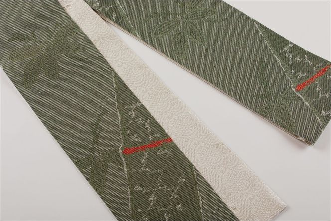 丹後帯　半幅帯「波にうさぎ（１匹入）」　FY00073