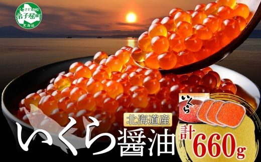 2994.いくら醤油漬け 220g×3個 いくら醤油 イクラ しょうゆ漬け いくら イクラ 醤油 海鮮 魚介 いくら丼 鮭 魚卵 贈答 ギフト 送料無料 北海道 弟子屈町