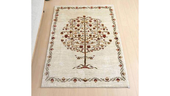 【限定1品】ギャッベルリバフ 204×142cm 手織り 最高級 天然 ウール100% 草木染 リビングサイズ おしゃれ かわいい モダン ナチュラル 北欧 ラグ 絨毯 (HL-53731） マット ラグマット カーペット ギャベ 床暖房対応 ホットカーペット対応 生命の木 [BP211-NT]