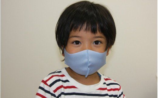フィット感抜群！水着素材のクロッツマスク2枚ブルー系【子ども用】_1556R