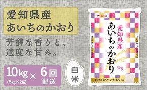 愛知県産あいちのかおり 10kg ※6回定期便　こめ コメ ごはん 安心安全なヤマトライス 米 白米 国産 精米 10キロ　H074-694