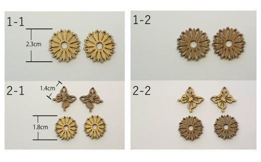 木製イヤリング ◇お花のデザインからアマビエまで◇(NRC)[0tsuchi00360]