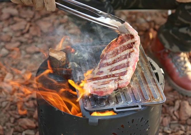 極厚グリルプレート（M）＋ステンレスヘラ（M）セット　アウトドア　キャンプ　鉄板 ※着日指定不可◇