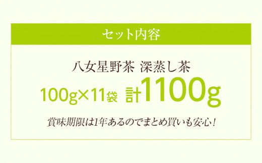 訳あり品　八女星野茶　深蒸し茶1100g