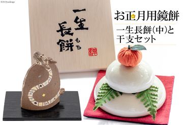 【先行受付】CA056 お正月用鏡餅 一生長餅（中）と干支セット