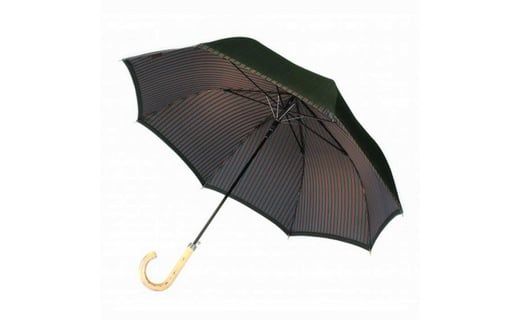 槙田商店【紳士雨傘】長傘 Tie Plain×Stripe 緑 FAA5008