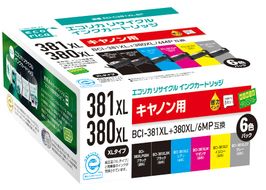 エコリカ【キヤノン用】 BCI-381XL+380XL/6MP互換リサイクルインク  6色パック 大容量 （型番：ECI-C381XL-6P） canon リサイクル インク 互換インク カートリッジ インクカートリッジ カラー オフィス用品 プリンター インク 山梨県 富士川町