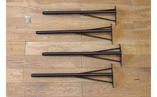 角度付テーブルリメイク用鉄脚4本セット つや消し黒    Z002