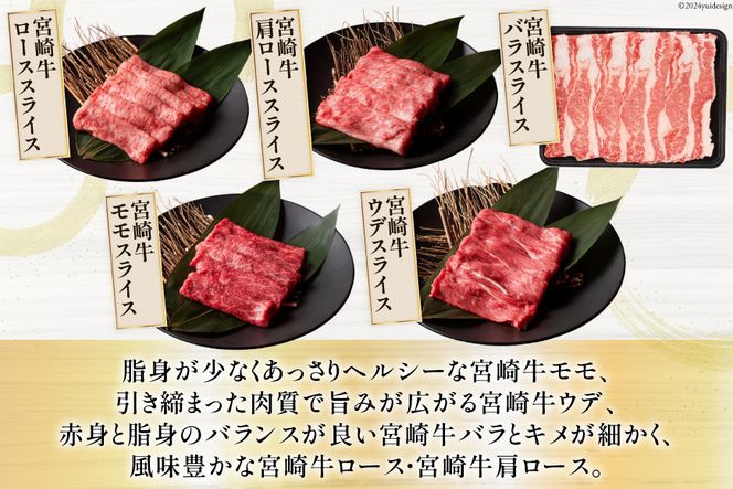 牛肉 定期便 宮崎牛スライスセット 6ヶ月定期便 [ミヤチク 宮崎県 美郷町 31au0107] 冷凍 スライス 小分け 個包装 牛モモ 牛バラ 牛 牛ロース 牛肩ロース