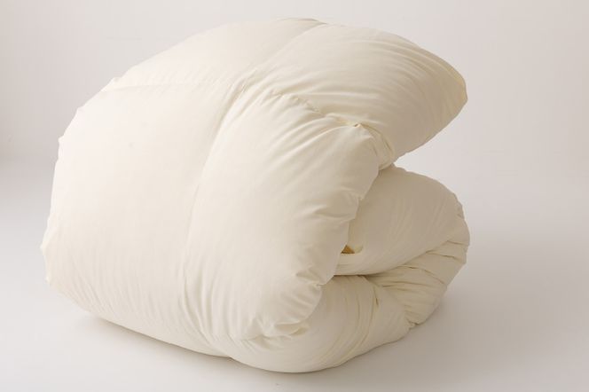 【春秋用】中厚 羽毛布団 合掛け ダブル ホワイトダックダウン93％ アイボリー 無地 1.2kg [川村羽毛 山梨県 韮崎市 20743644] 羽毛 布団 ふとん 羽毛ふとん 合掛け布団 400dp