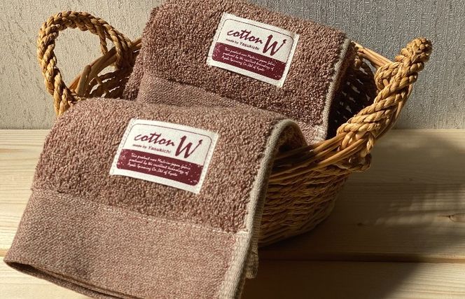 020C141 コットンＷ ハンドタオル 12枚（ブラウン）【泉州こだわりタオル】【泉州タオル 国産 吸水 普段使い 無地 シンプル 日用品 家族 ファミリー】