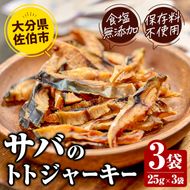 サバのトトジャーキー (計75g・25g×3袋) ジャーキー 魚 サバ 国産 大分県 佐伯市 やまろ渡邉 防災 おつまみ 常温 常温保存 【DL23】【鶴見食賓館】