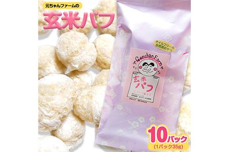 玄米パフ(10パック入り) 1パック35g 自然で優しい素朴なスナック菓子 元ちゃんファーム[90日以内に出荷予定(土日祝除く)] 和歌山県 紀の川市 玄米 パフ 送料無料---wsk_gncgpfsn_90d_22_14000_350g---