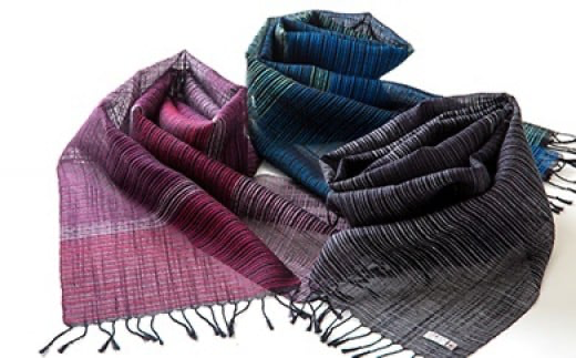 大島紬　黒キイトストール　S　K040-001