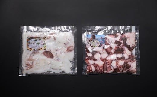 タコ イカ 修福丸ん 真だこ・甲イカ ブツ切りセット（200g×各2袋）　C3-24