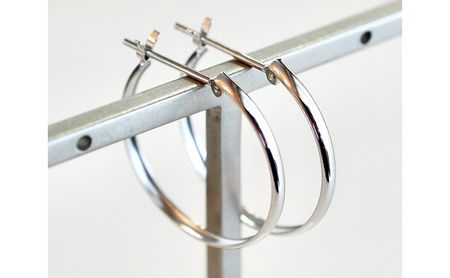 Pt900 プラチナ 地金 フープピアス(直径20mm)  保証書付 KO-0012 SWAD006