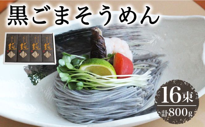 【4代目 麺匠 高橋優】 黒ごまそうめん16束入 / 素麺 南島原市 / 高橋正製麺所 [SCG005]