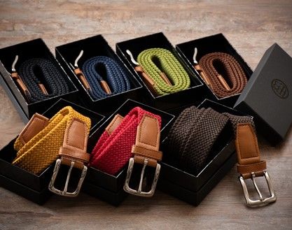 [P030] 組紐ベルト「CLVER」オイルレザー（30mm）　紺