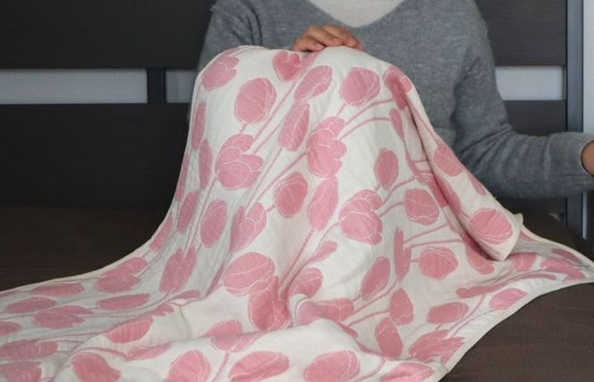 G1999 泉州南部織 6重ガーゼマルチケット（チューリップ/ローズ）