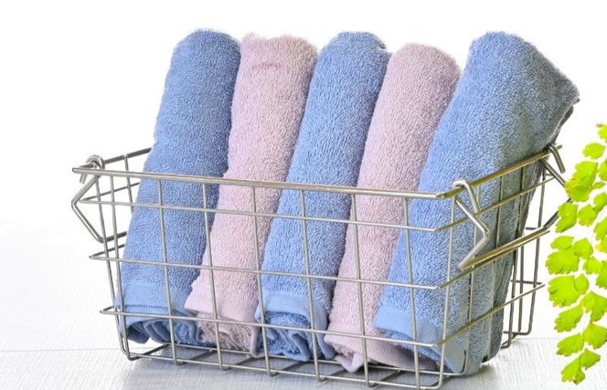 010B1557 ふんわりやさしいモノトーンタオル 5枚セット（スモークブルー＆ピンクグレー）35×80cm 泉州タオル【泉州タオル 国産 吸水 普段使い シンプル 日用品】