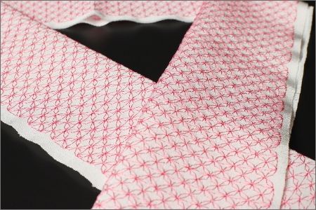 刺繍半衿（半襟）ピンク　AM00267