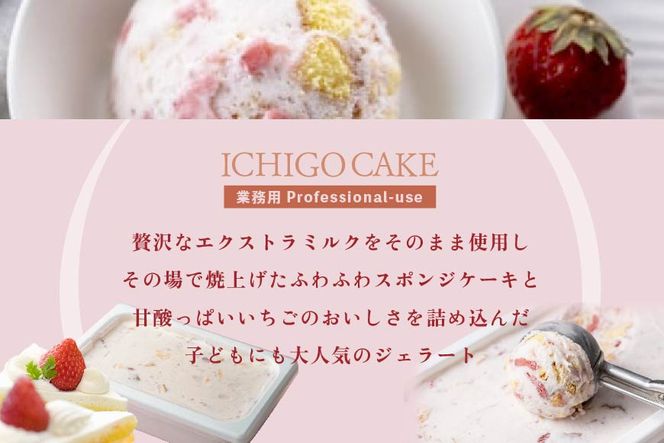 【定期便】厳選別海町産生乳使用 【THE ICE】業務用１リットル × 3ヵ月【全3回】いちごケーキ