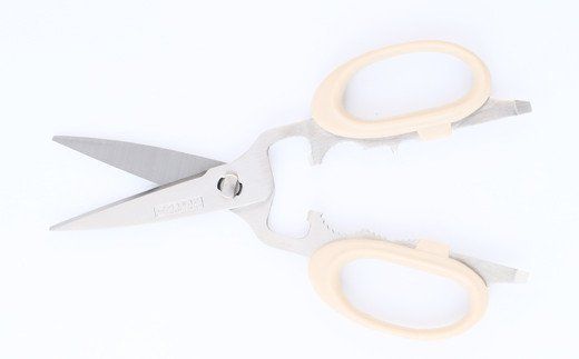 ZENCIX ［ガス抜き付き］多機能型キッチンハサミ ～全長200mm 栓抜き プルタップ開け くるみ割り キャップ回し 良く切れる 洗えます～