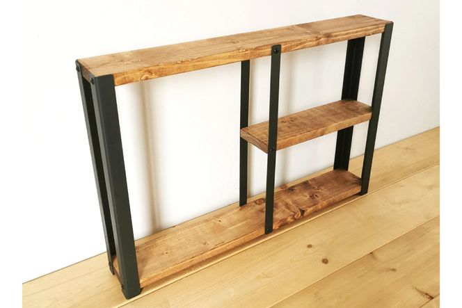 無垢材  収納 シェルフ ラック 飾り棚 Ｍ サイズ [新星金属製作所 大阪府 守口市 20940848] リビング 子供部屋 トイレ アイアン インテリア